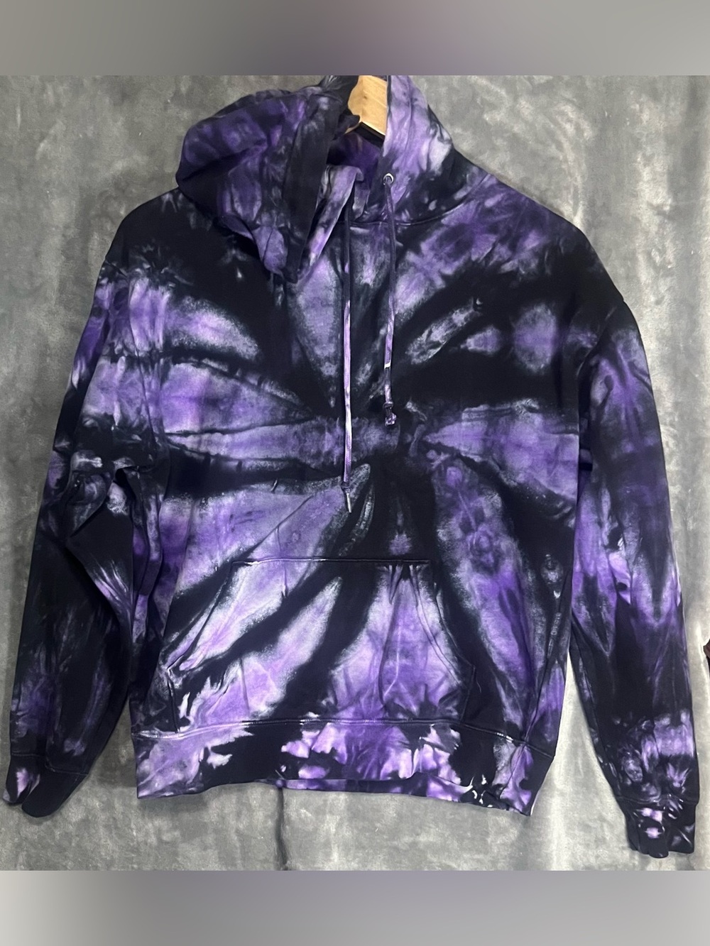 Zine Clothing Purple & Black Tie-Dye Crewneck Sweater